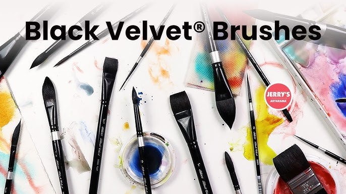 Silver Black Velvet Voyage Travel Brushes - High quality artists