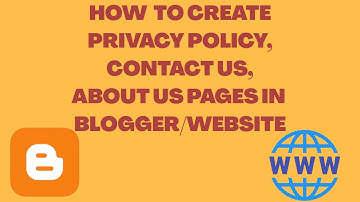 How to create About us, Contact us , privacy policy page for blogger/website