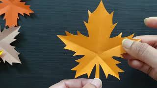 How To Make Maple Leaves With Paper | Autumn Leaves DIY | Fall Leaf From Paper | Maple Leaf Cutting screenshot 3