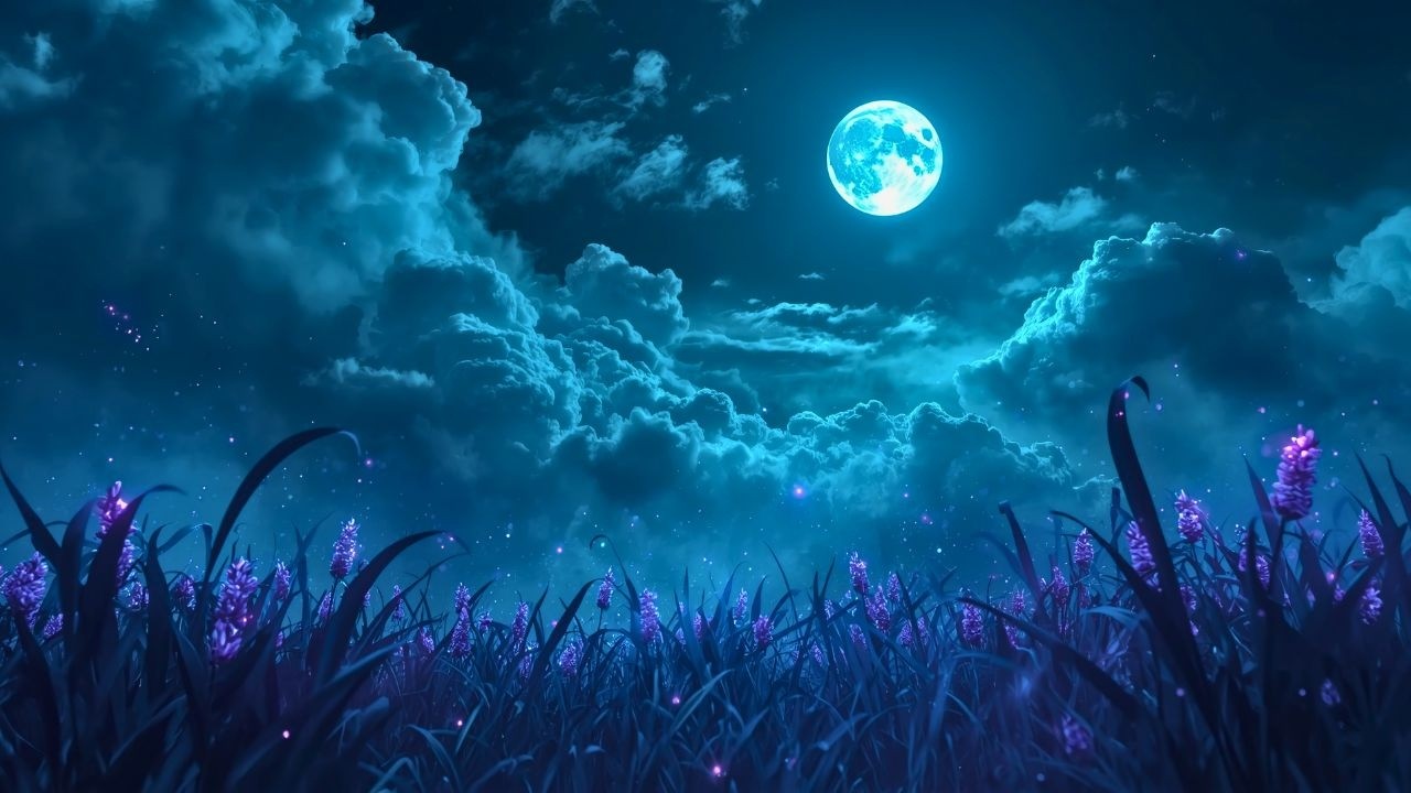 FALL ASLEEP IN 5 MINUTES 🌙 Magical Moonlight Meadow |Deep Sleep Music,Insomnia & Night Nature Sounds