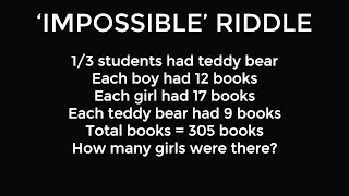 Can you solve the teddy bears and books puzzle?