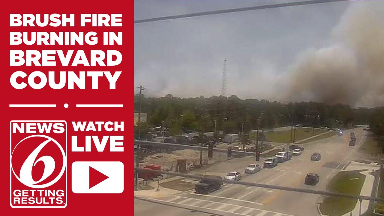 Brush fire burning in Brevard County - YouTube