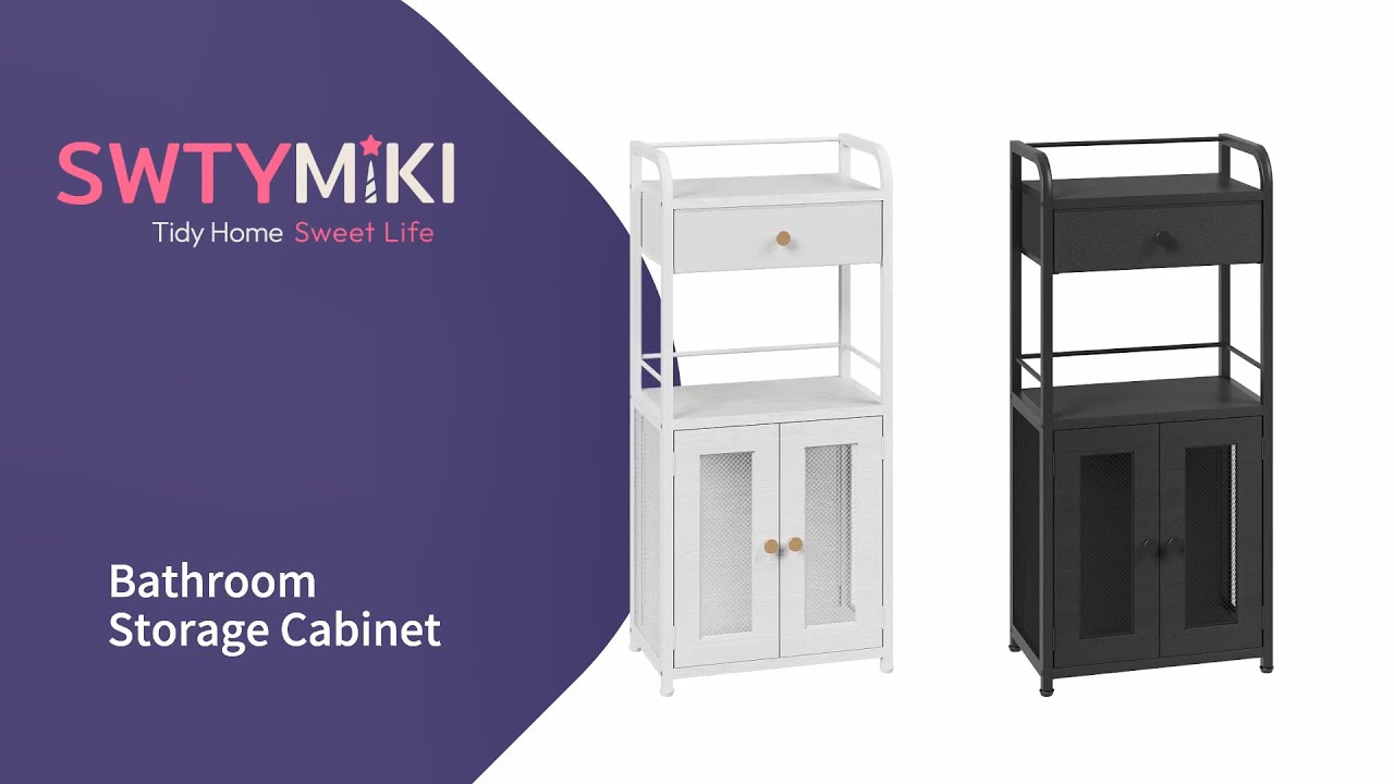 Assembly instruction-SWTYMIKI Small Bathroom Freestanding Narrow Storage Cabinet-ZWJ285(B0G46FWZKV)