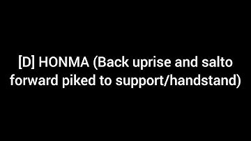 [D] HONMA (Back uprise and salto forward piked to support/handstand)