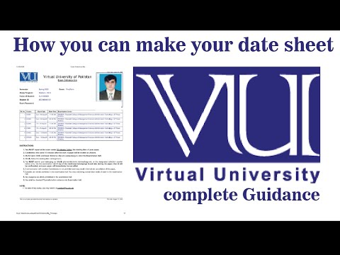 How to make date sheet of VU | virtual university date sheet make in Urdu | AHLP TECH #vu #datesheet
