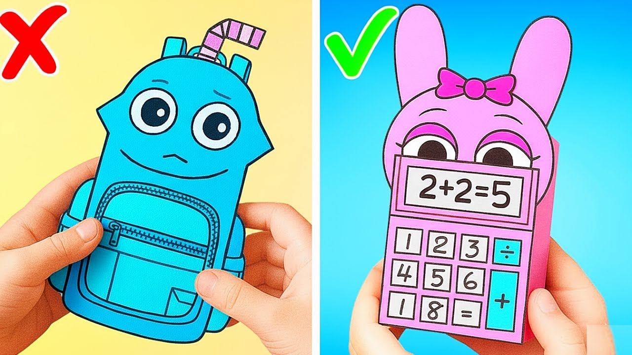 Sprunki Back to Cardboard School with Crafting Adventures! *Incredibox DIY Playground & Fun DIYs*