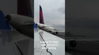 Two airplanes collide on ground during taxi. B737 hits Delta B757
