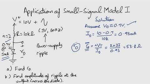 Application of Small-Signal Model 1 - Electronics 1: Module 2 Lecture 17 [ENG] ZE - 264