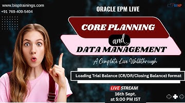 LIVE Webinar: Oracle Core Planning – Loading Trial Balance (CR/DR/Closing Balance) Format