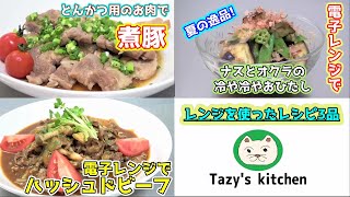 【電子レンジレシピまとめ6】とんかつ用の肉で煮豚を作る・ナスとオクラの煮びたし・ハッシュドビーフ☆