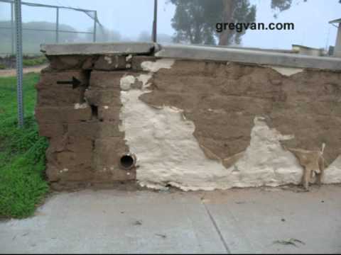 old adobe wall problems exterior construction and damage youtube adobe construction