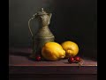 Classic still life with lemons time lapse