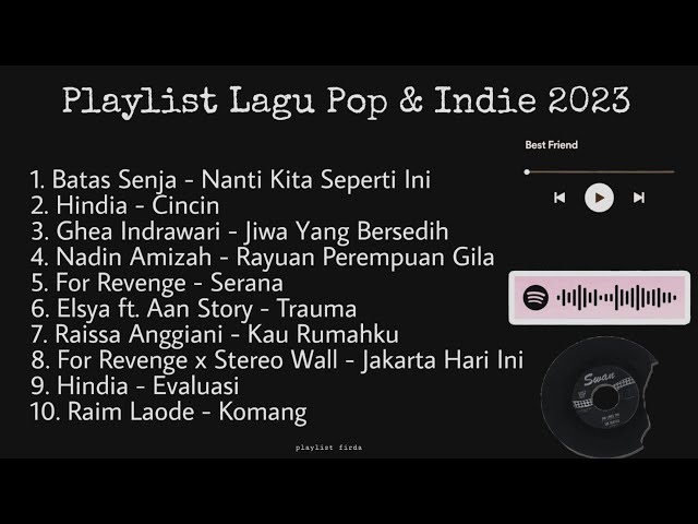 Part 1 Playlist Lagu Pop Indie 2023 Hindia, For Revenge, Batas Senja, Ghea Indrawari, dll. class=