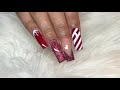 Red Christmas Nails | Acrylic Nails Tutorial