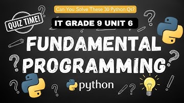 IT GRADE 9 UNIT 6 / FUNDAMENTALS PROGRAMING /30 PYTHON ESSENTIAL MCQS – BEGINNER QUIZ WITH ANSWERS