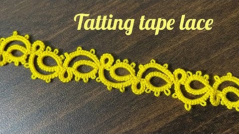 Tatting beautiful tape lace pattern ❤️shuttle tatting tutorial .