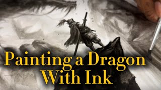 Painting a Dragon With Ink #art #drawing #paint 💯🔥🔥🔥