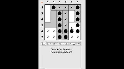 Grey is Odd - Today grids. Solution level 1 6X6 dated 05-25-2024 #logicpuzzles #logicgames  #games
