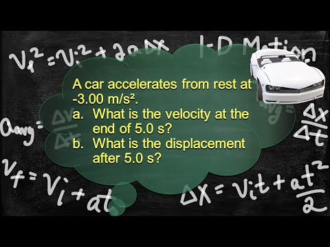 Physics Problem Solver Walk-through Follow Along 1-D Motion Constant Acceleration Displacement 25