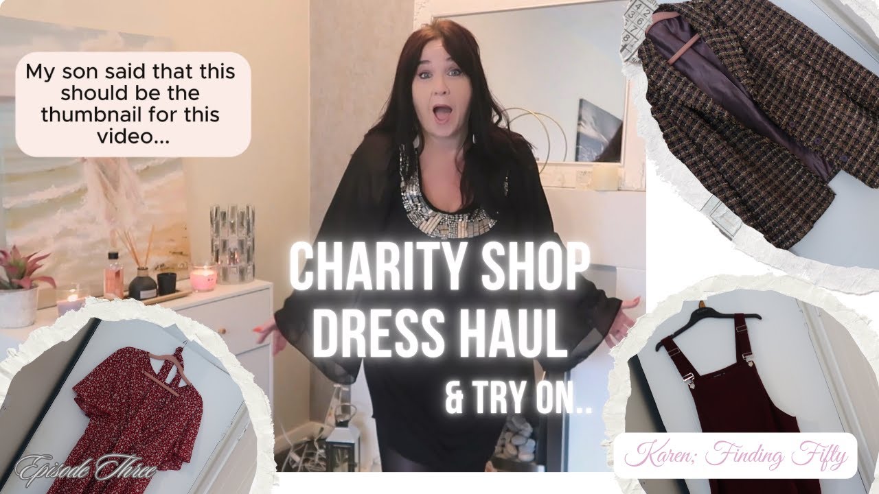 Charity Shop Dress try-on. For the mature ladies.