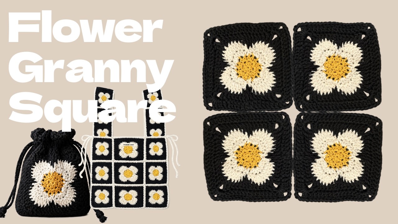 Crochet for Beginners 🔰] Easy Flower Granny Square Tutorial for