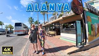 Alanya Oba Center and Beach Walking Tour | Antalya Turkey | October 13, 2025 [4K HD]