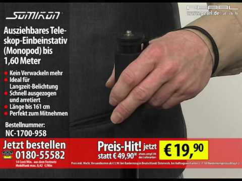 PEARL Monostativ: Alu-Monopod Ausziehbares Teleskop-Einbeinstativ Bis 1