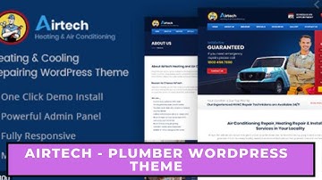 Airtech - Plumber WordPress theme 100% GPL  | installation and demo content import download
