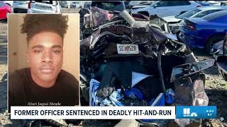 A former Jonesboro police officer will spend at least six years in prison for a deadly hit-and-run.