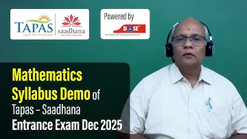 Mathematics Syllabus Demo of Tapas Saadhana Entrance Exam Dec 2025