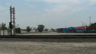 EB UPRR Stack Train Transferring From the BNSF Mainline to the UPRR Sunset Route