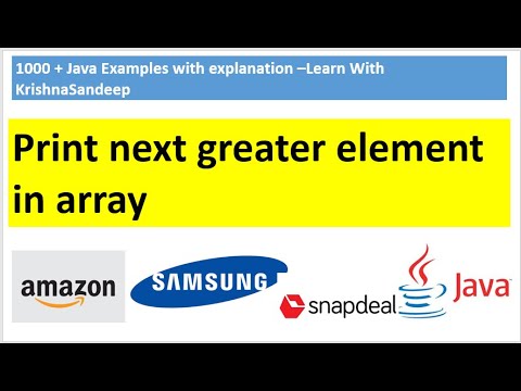 Java Program to find next greater element in array in java? - YouTube