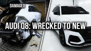 Audi Q8 Aluminum Repair: What Happens When You Hit the Quarter Panel? Wrecked Audi Q8 Restoration Complete Body Interior Engine Rebuild
