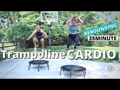 JUMP Cardio Trampoline Workout | Glutes + Core + Shoulders | Rebounding