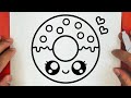كيف ترسم دونات كيوت وسهلة خطوة بخطوة رسم سهل تعليم الرسم للمبتدئين Cute Donut Drawing 