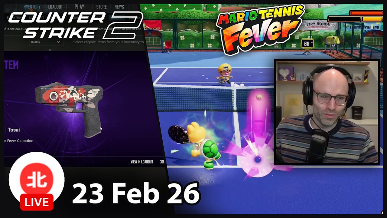 Counter-Strike 2 / Mario Tennis Fever - 23 Feb 2026 - Unofficial Northernlion VOD without Chat
