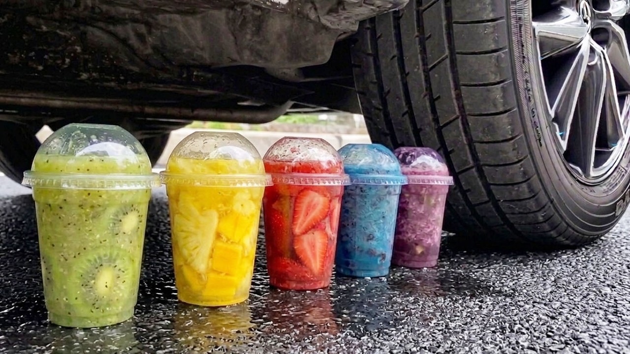 Funny Crushing Experiment Jelly Slime Plastic Cup vs Car! Crushing Crunchy, Soft Things with Car! 💦