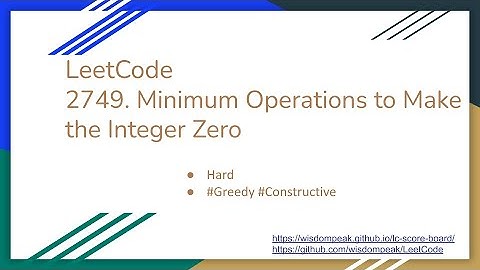 【每日一题】LeetCode 2749. Minimum Operations to Make the Integer Zero