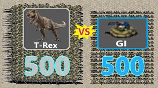 T-rex vs Deployed Gi - Red Alert 2