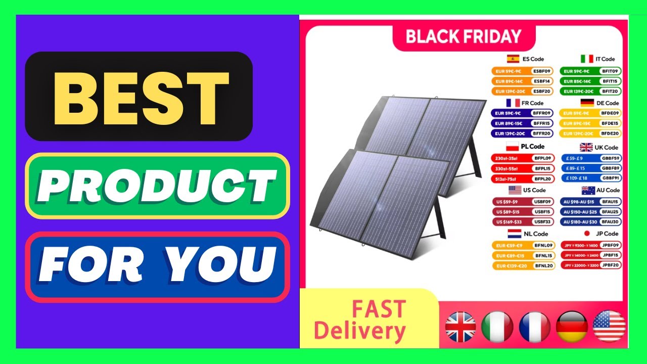 ALLPOWERS Foldable and Portable Solar Panel 100 / 200W Solar