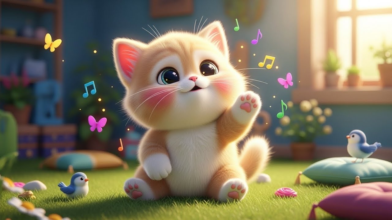 Little Kitten Practices Talking with Fun Sounds 🐱🎶 | Nursery Rhymes for Kids