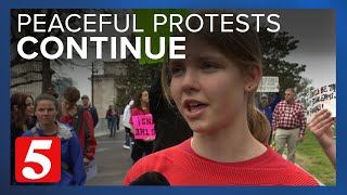Peaceful protest continues in legislative hallways a week after The Covenant School shooting