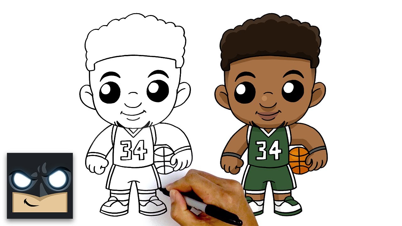 How To Draw Giannis Antetokounmpo | Milwaukee Bucks