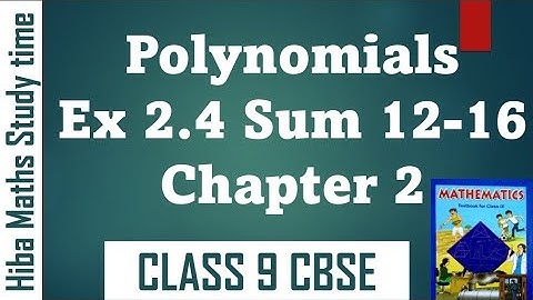 Cbse 9th maths chapter 2 exercise 2.4 question 12-16 polynomials Cbse maths solutions in Tamil