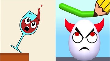 Draw To Smash vs Spill it - Android iOS Mobile Gameplay Walkthrough