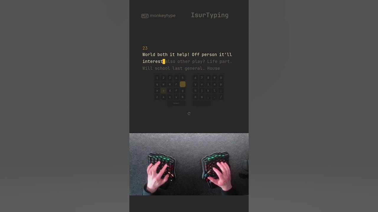 Daily typing practice asmr split keyboard monkeytype youtube