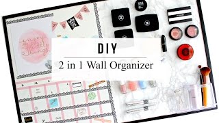 2in1 DIY Wall Organizer & Magnetic Makeup board