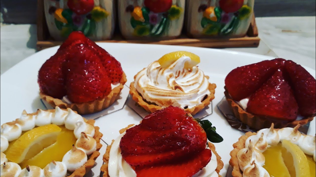 تارتولات الفرولة والليمون بعجينة واحدة تحت طلب زبونة (طلبية) بزاف بنان وشكلهم مثل في المحلات