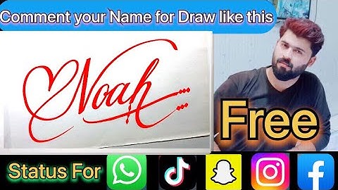 Noah Name Signature Calligraphy Status | How to Cursive write with cut Marker #noah @noah