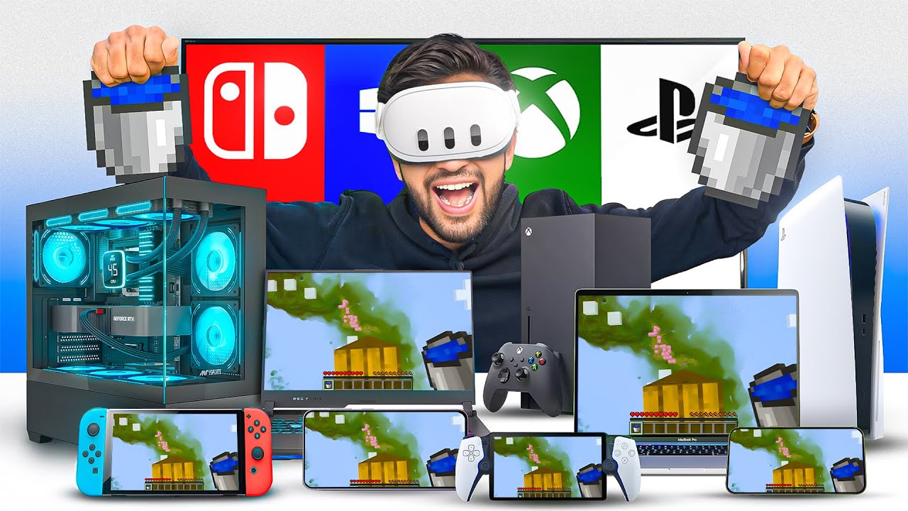 MINECRAFT WATER BUCKET CLUTCH ON EVERY GAMING DEVICE !